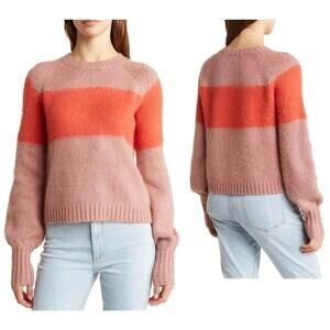 AllSaints Colorblock Stripe Crewneck Lou Uno Jumper Italian Yarn Size Medium